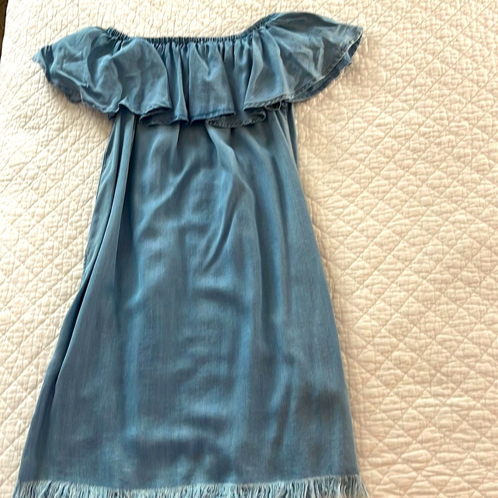 Chambray off shoulder dress